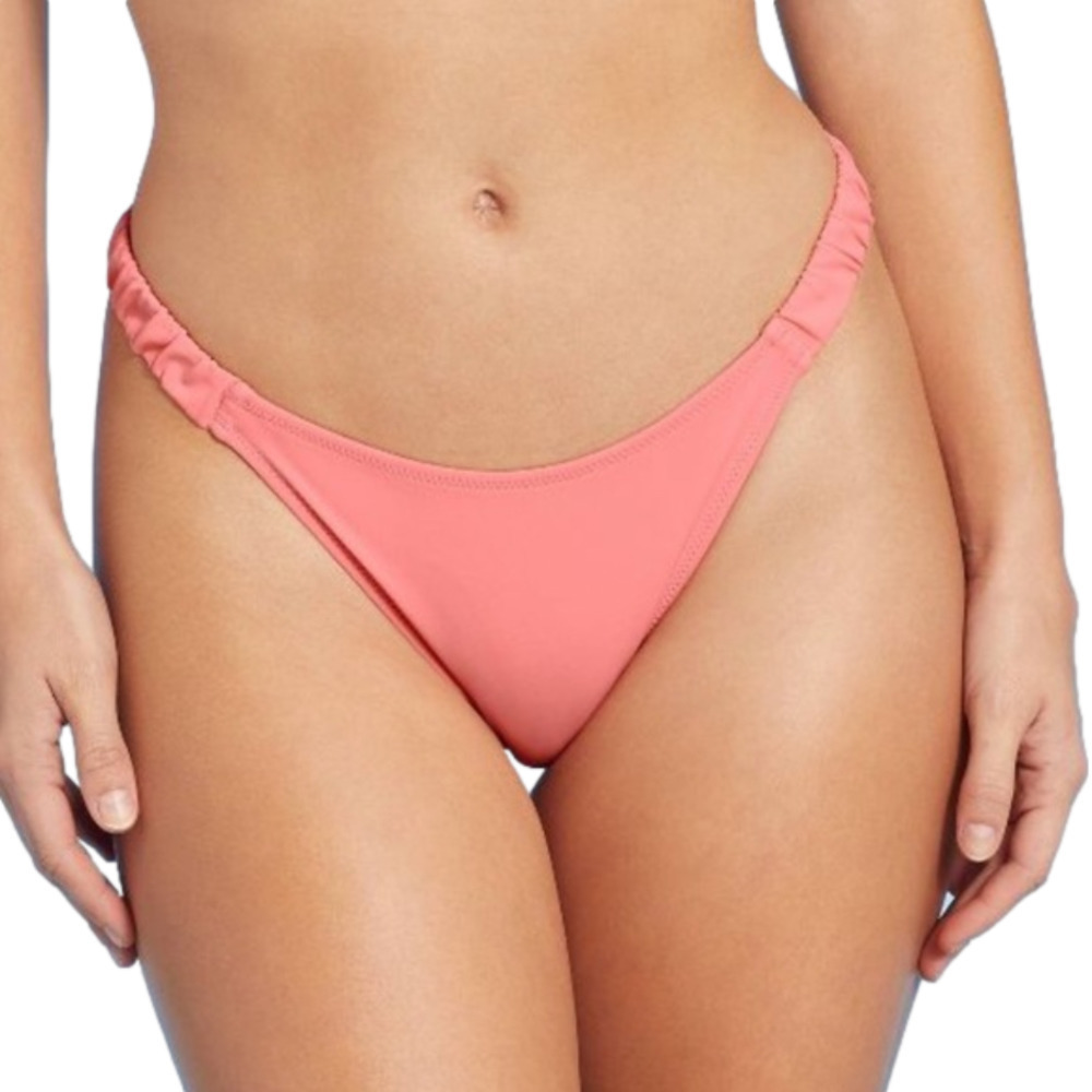 WOMEN'S Cinch Tab High Leg Extra Cheeky Bikini Bottom - Shade & Shore Guava Pink